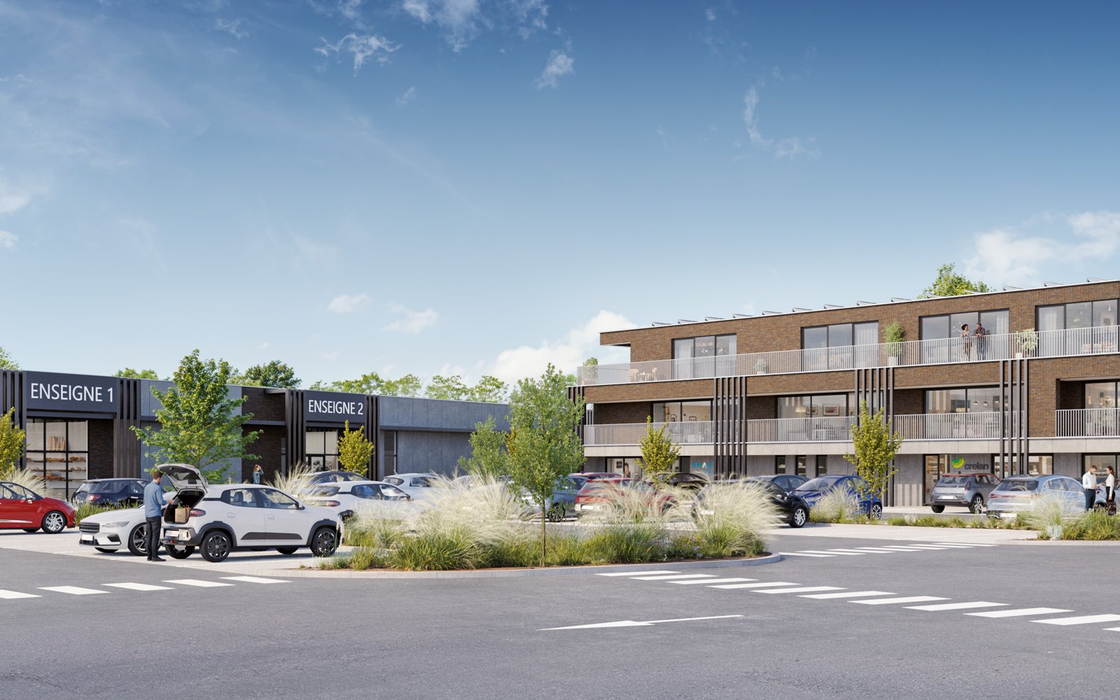 Complexe commercial Waremme, vue principale